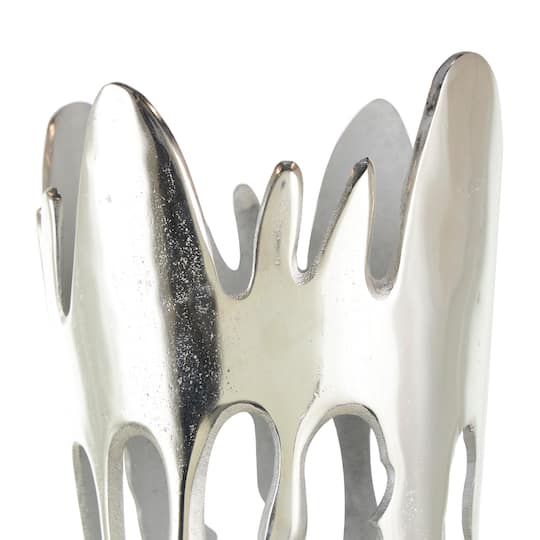 31" Silver Aluminum Drip Vase with Melting Designed Body